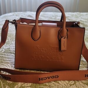 Coach Ace Tote 26 Tan Leather Satchel